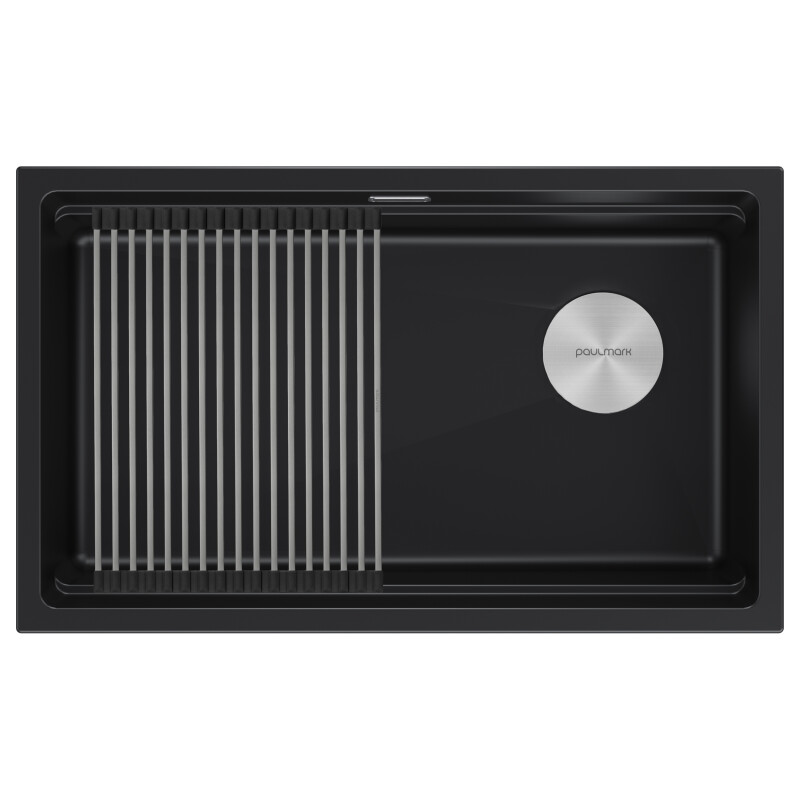 Мойка LUMI-PRO 74 UNI, IT-GRANIT, LU-PRO 74-BLM, черный, 740х450, Paulmark