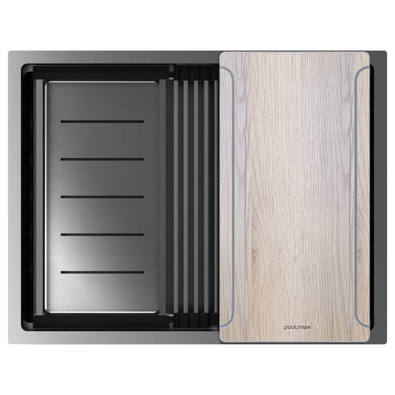 Мойка нерж. сталь NEXT-MULTI SINK 58-L UNI, PM785845-L-GM, вороненая сталь, 580х450мм, Paulmark