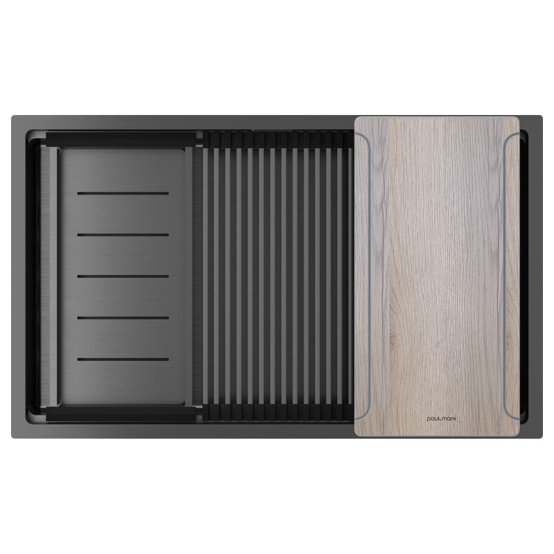Мойка нерж. сталь NEXT-MULTI SINK 74-L UNI, PM787445-L-GM, вороненая сталь,740х450мм, Paulmark