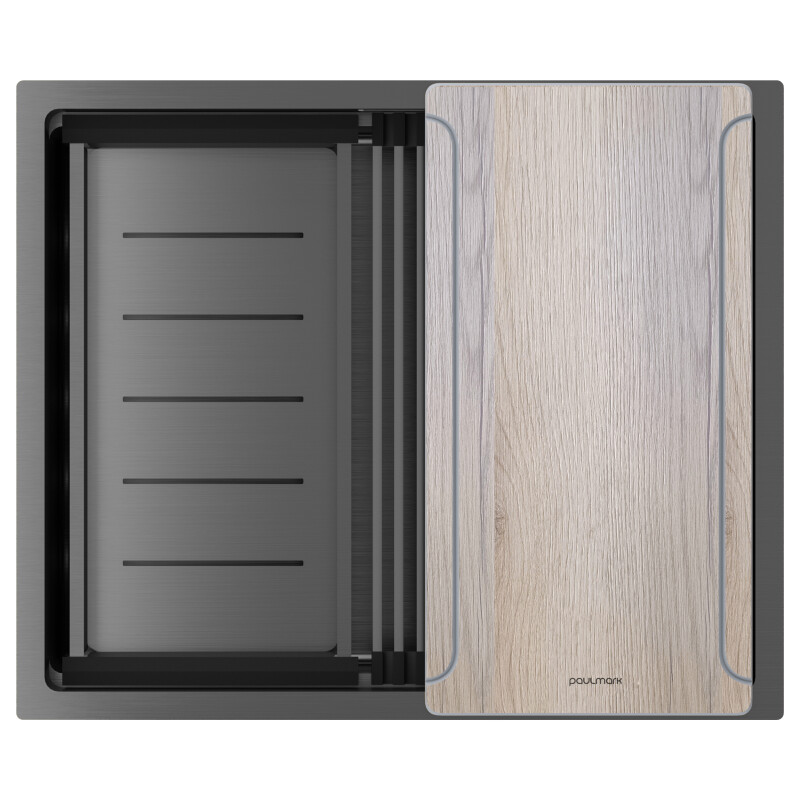 Мойка нерж. сталь NEXT-MULTI SINK 54-L UNI, PM785445-L-GM, вороненая сталь, 540х450мм, Paulmark