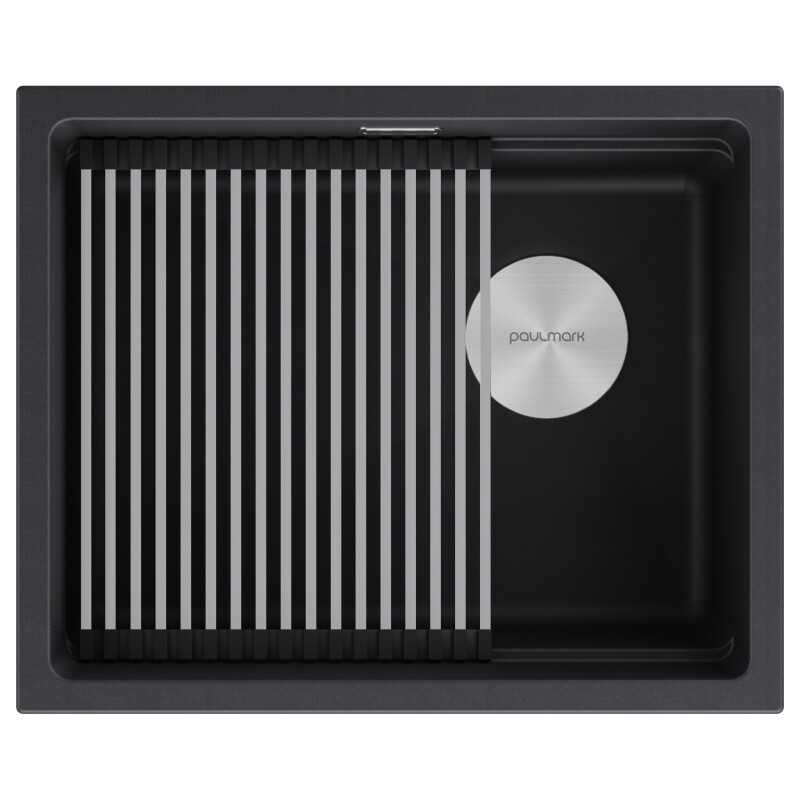 Мойка LUMI-PRO 55 UNI, IT-GRANIT, LU-PRO 55-BLM, черный, 550х450, Paulmark