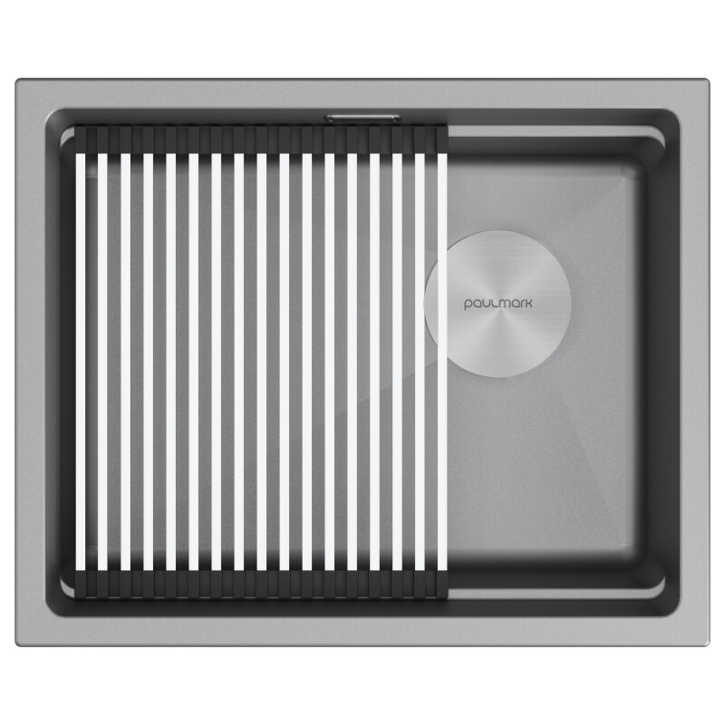 Мойка LUMI-PRO 55 UNI, IT-GRANIT, LU-PRO 55-GRM, серый металлик, 550х450, Paulmark