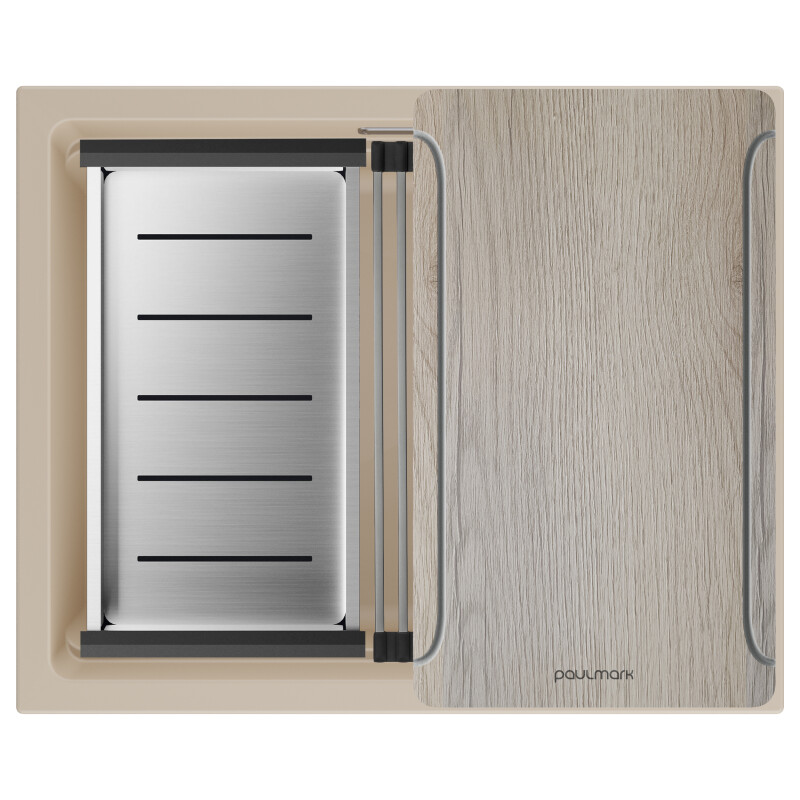 Мойка LUMI-MULTI SINK 55 UNI, IT-GRANIT, LU-MULTI 55-LA, латте, 550х450, Paulmark