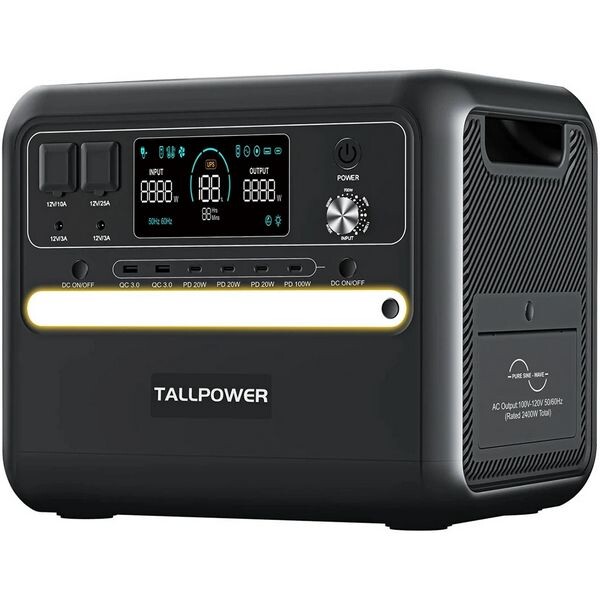 Портативная электростанция TALLPOWER V2400 LiFePO4 2400Вт/2160 Втч Черный