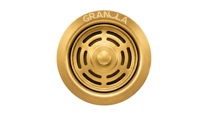 Выпуск кухонной мойки GRANULA для измельчителя, с толкателем, золото (FLST, gold)