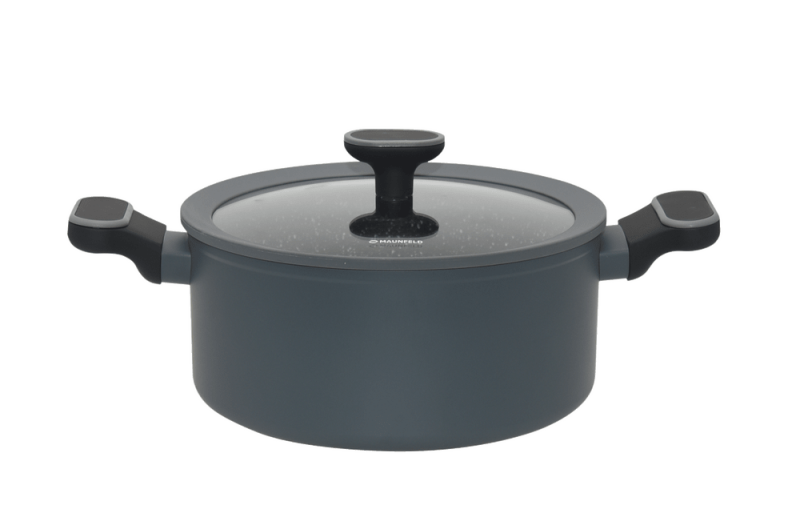 Кастрюля MAUNFELD FRIDA MCS47FA02DG из кованого алюминия со стеклянной крышкой, 24 см, 4,7 л.