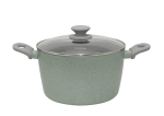 Кастрюля MAUNFELD HELGA MCS57FA05FS из кованого алюминия со стеклянной крышкой, 24 см, 5,7 л.