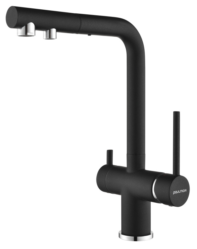 Смеситель PAULMARK SERPENTINE, черный, Se213222-BLM