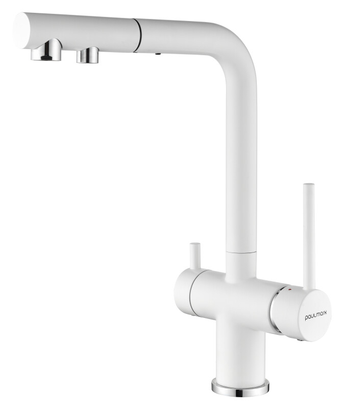 Смеситель PAULMARK SERPENTINE, белый матовый, Se213222-WH
