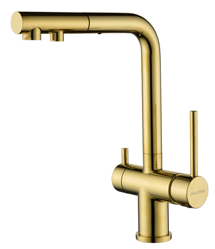 Смеситель PAULMARK SERPENTINE, золото, Se213222-G