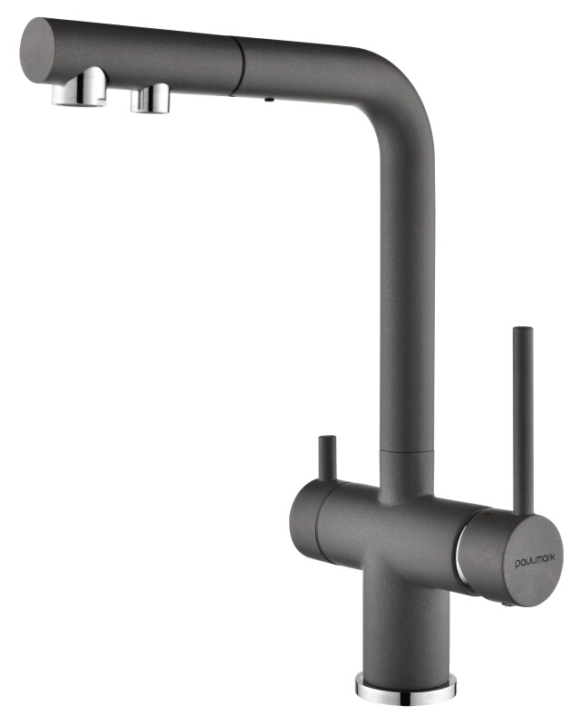 Смеситель PAULMARK SERPENTINE, серый металлик, Se213222-GRM