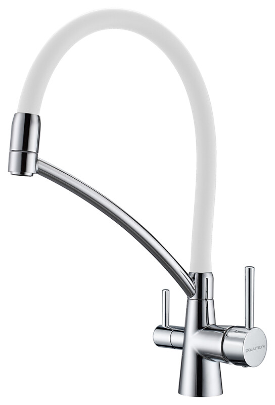 Смеситель PAULMARK SIEGEN, хром/белый, Si213111-CrW