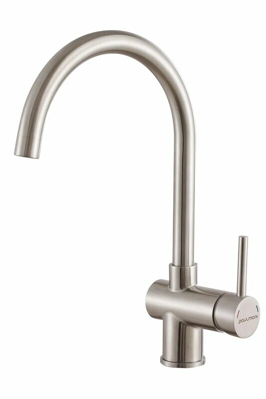 Смеситель PAULMARK BEND, брашированная сталь,, Be212066-BS