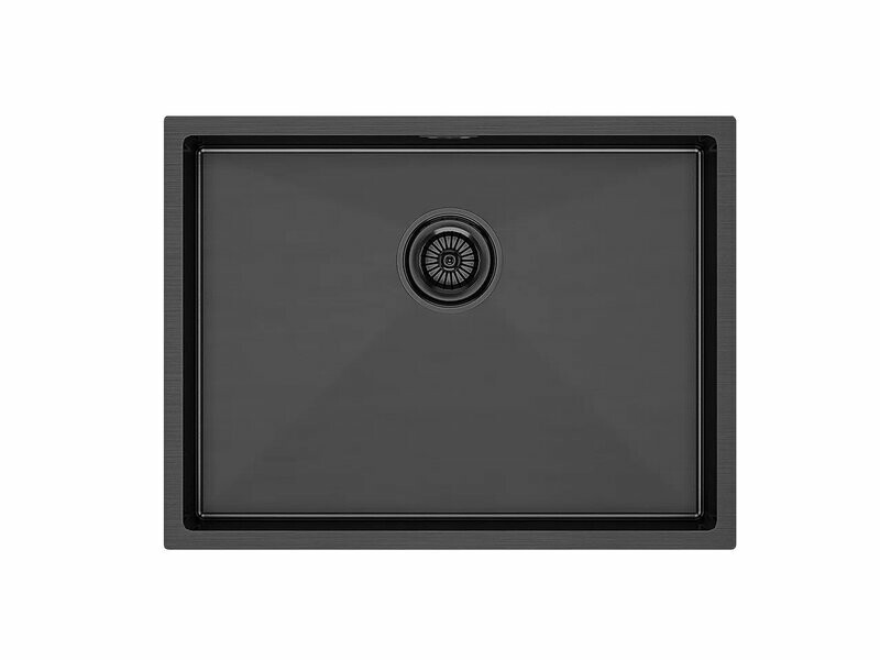 Мойка PAULMARK NEXT 58 UNI, PM215844-GM, вороненая сталь, 580х440мм