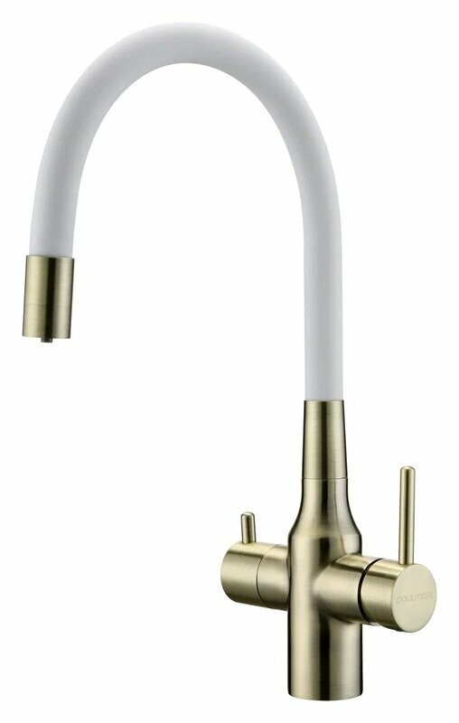 Смеситель PAULMARK SALIX бронза, белый шланг Sa213419-BRw