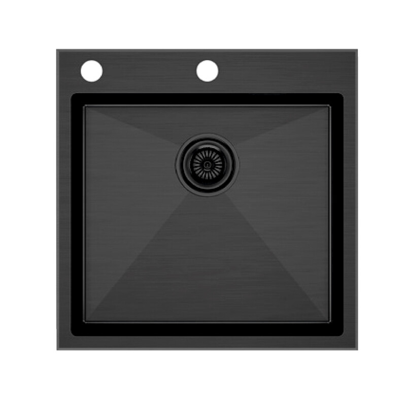 Мойка PAULMARK KRONER-EDGE, PM775151-GM, вороненая сталь, 510х510мм,