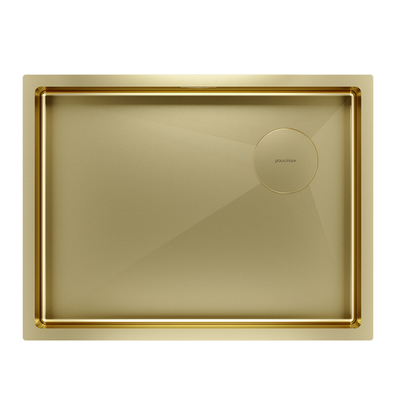 Мойка PAULMARK NEXT-SKEW 58 UNI, PM885844-BG, брашированное золото, 580х440мм,