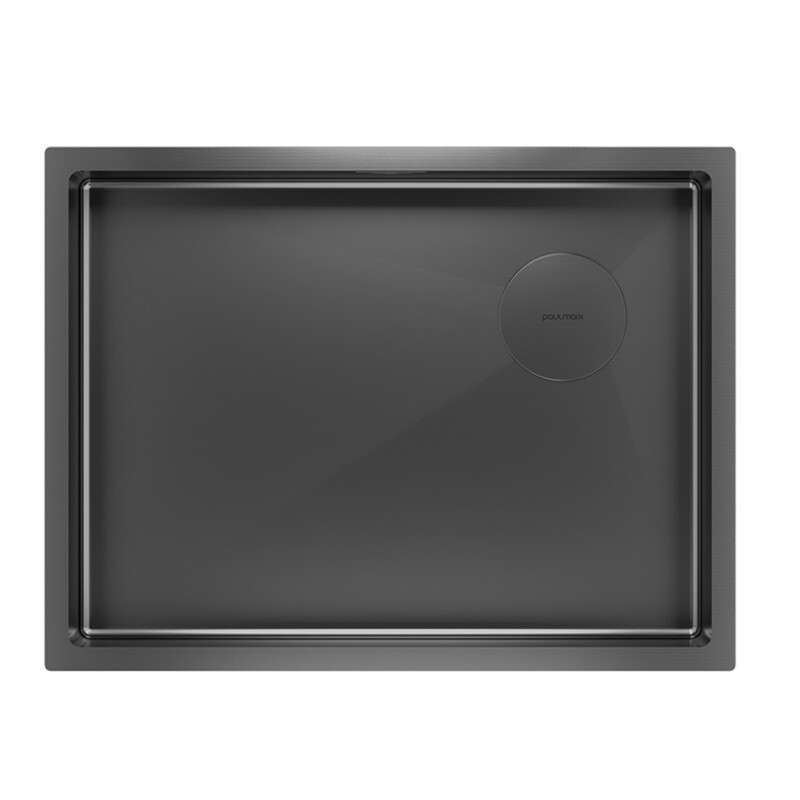 Мойка PAULMARK NEXT-SKEW 58 UNI, PM885844-GM, вороненая сталь,580х440мм