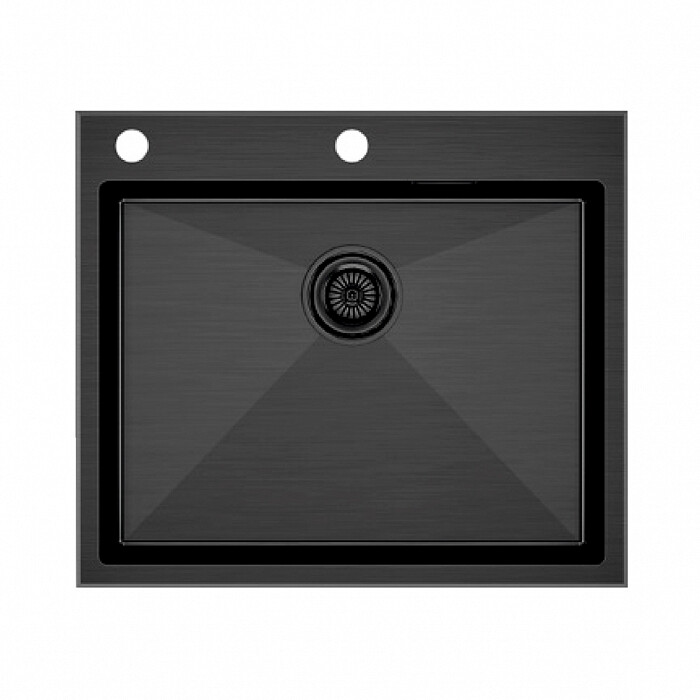 Мойка PAULMARK BRIM-EDGE, PM775951-GM, вороненая сталь, 590х510мм,