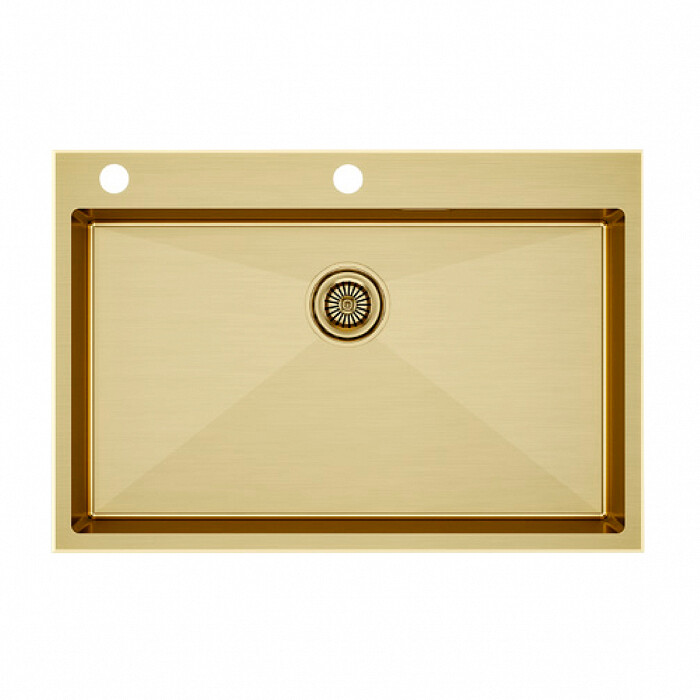 Мойка PAULMARK VAST-EDGE, PM777551-BG, брашированное золото, 750х510мм