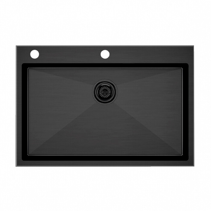 Мойка PAULMARK VAST-EDGE, PM777551-GM, вороненая сталь, 750х510мм
