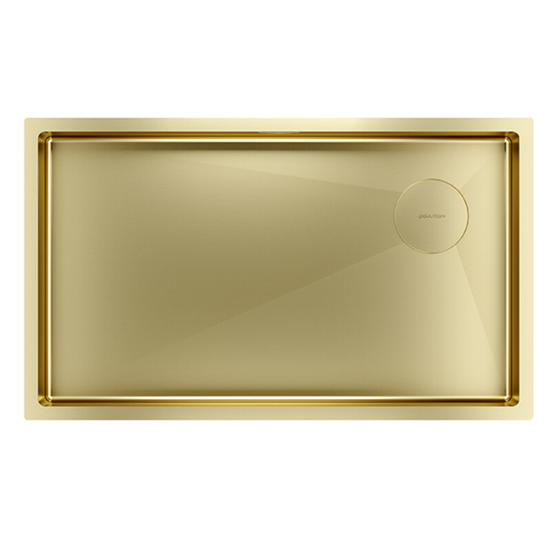 Мойка PAULMARK NEXT-SKEW 74 UNI, PM887444-BG, брашированное золото, 740х440мм,