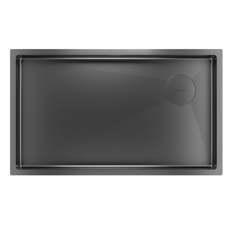 Мойка PAULMARK NEXT-SKEW 74 UNI, PM887444-GM, вороненая сталь,740х440мм