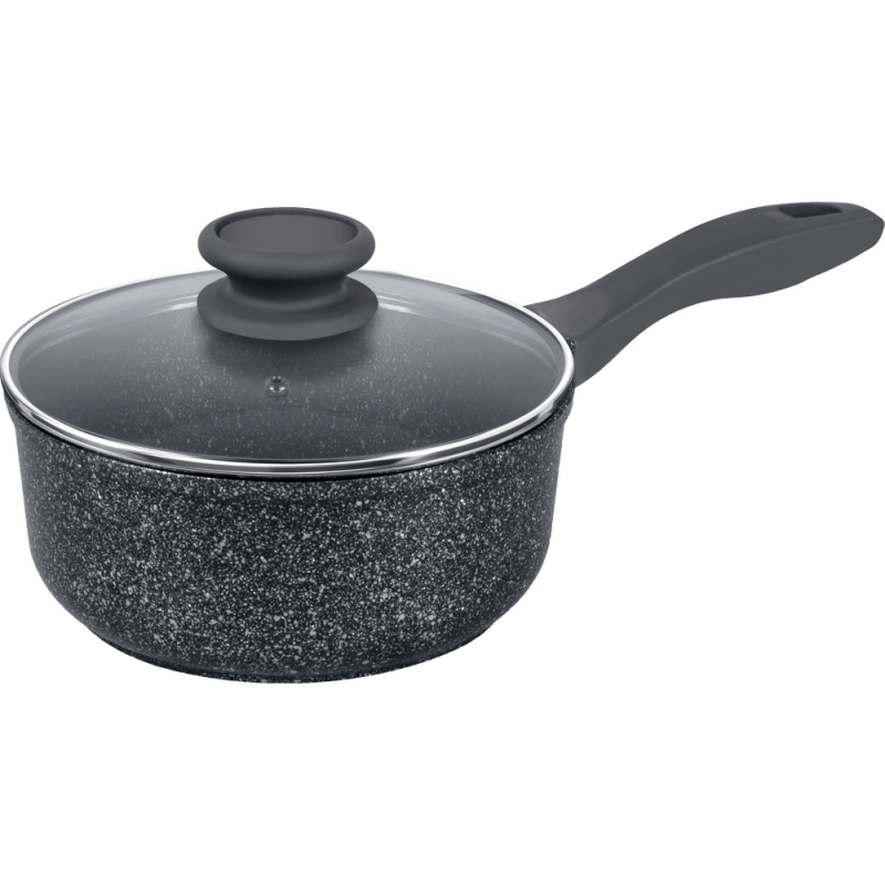 Ковш MAUNFELD GRETA MF18GRTT01SP из литого алюминия со стеклянной крышкой, 18 см, 1,6 л