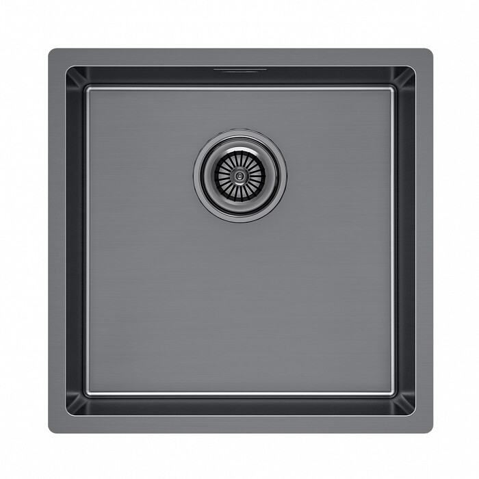 Мойка PAULMARK LASSAN 44 UNI, LA44-GM, вороненая сталь, 440х440мм,