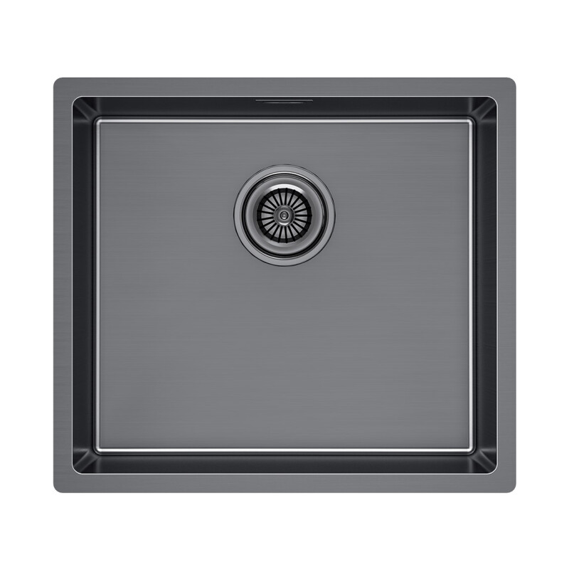 Мойка PAULMARK LASSAN 49 UNI, LA49-GM, вороненая сталь, 490х440мм