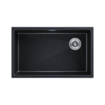 Мойка PAULMARK LUMI 74UNI-SKEW, LU74SK-BLM, черный металлик, 740х440, 