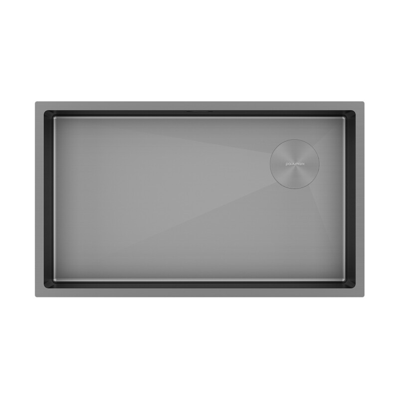 Мойка PAULMARK NEXT-SKEW 74 UNI, PM887444-MG, матовый серый, 740х440мм