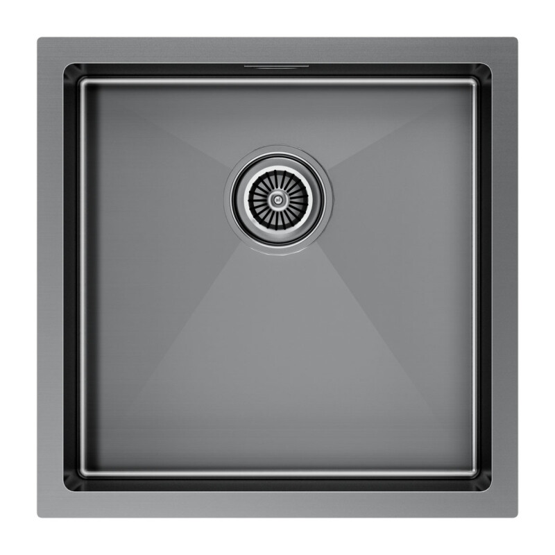 Мойка PAULMARK GERBERG 44 UNI, PM254444-GM, вороненая сталь, 440х440 мм