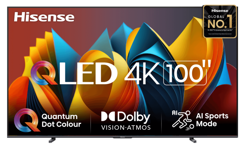 Телевизор HISENSE 100E7NQ, QLED, 4K Ultra HD, черный, SMART TV, Vidaa
