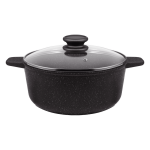 Кастрюля MAUNFELD GALAXITE MF24GLX01CR из литого алюминия со стеклянной крышкой, 24 см, 4 л