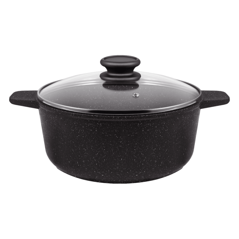 Кастрюля MAUNFELD GALAXITE MF24GLX01CR из литого алюминия со стеклянной крышкой, 24 см, 4 л