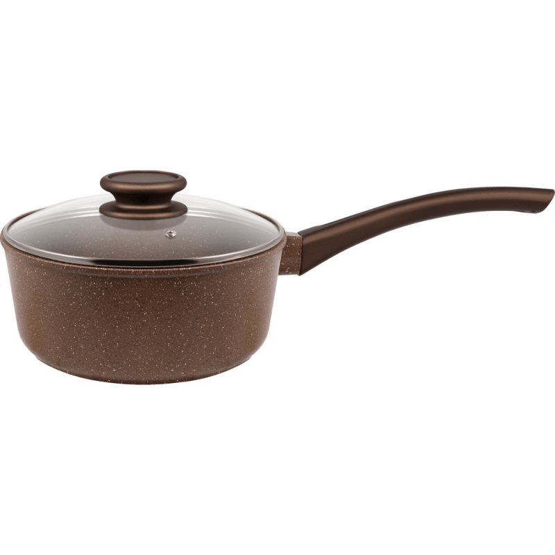 Ковш MAUNFELD CARMEL MF18CRM01SP из литого алюминия со стеклянной крышкой, 18 см, 1,6 л