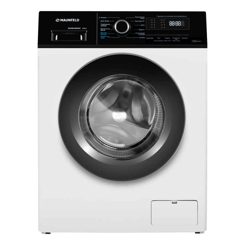 Стиральная машина c инвертором и паром MAUNFELD MFWM106IWHD