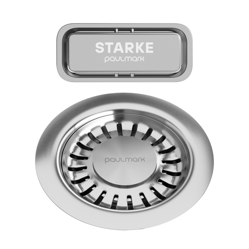 Слив с овальным переливом PAULMARK PM6024-BS, брашированная сталь