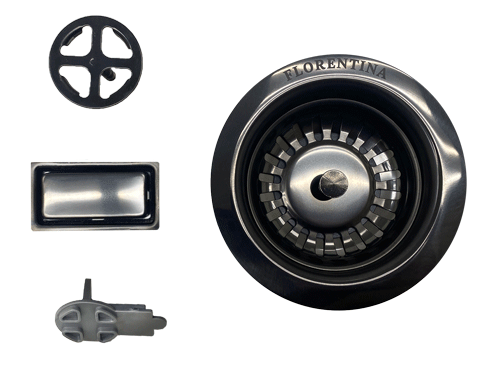 Комплект для сливной арматуры 3 1/2 с круглым переливом FLORENTINA FLVP-720 ГРАФИТ