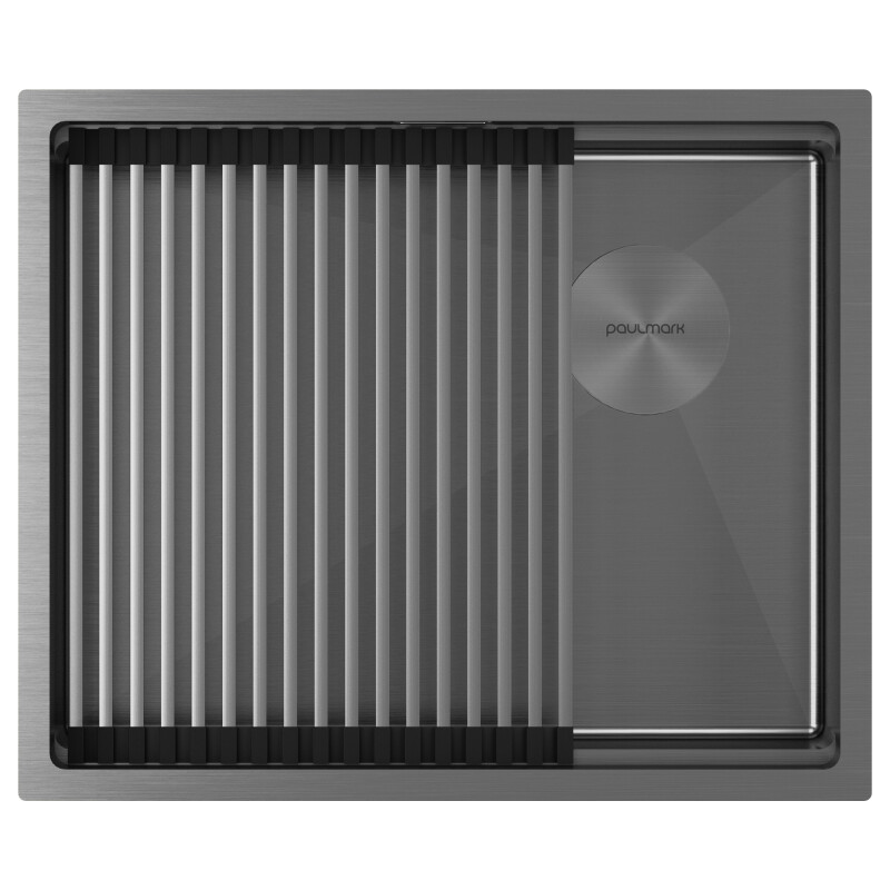 Мойка PAULMARK NEXT-PRO 54 UNI, PM705445-GM, вороненая сталь,540х450мм