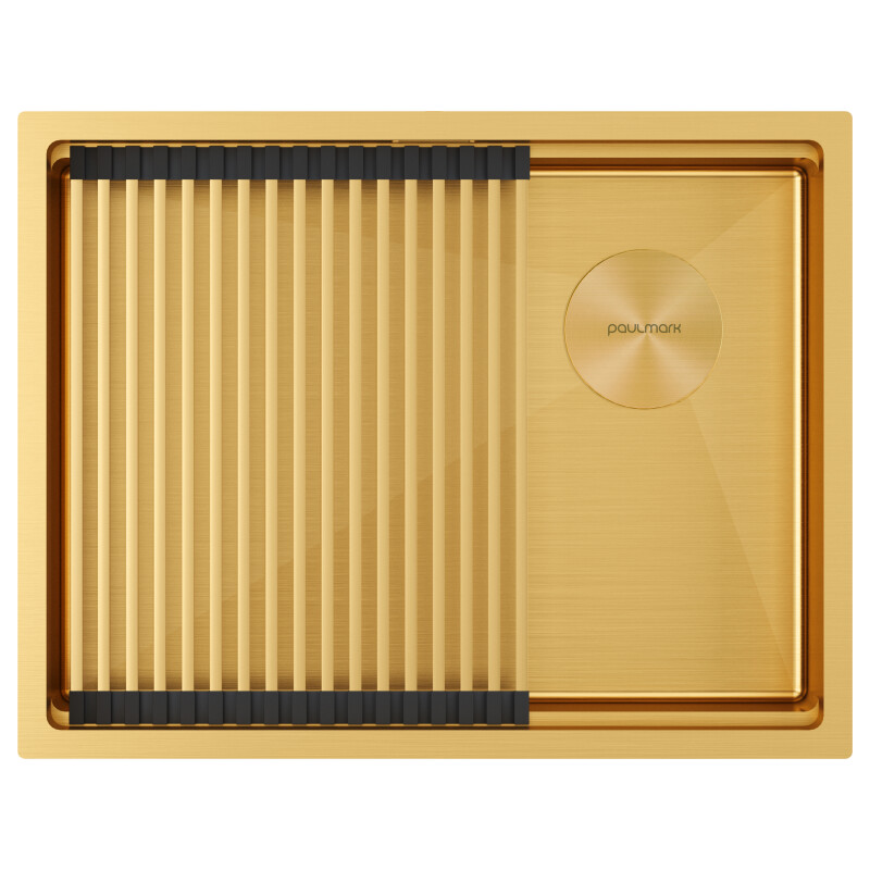 Мойка PAULMARK NEXT-PRO 58 UNI, PM705845-BG, брашированное золото, 580х450мм