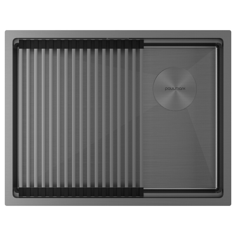 Мойка PAULMARK NEXT-PRO 58 UNI, PM705845-GM, вороненая сталь,580х450мм