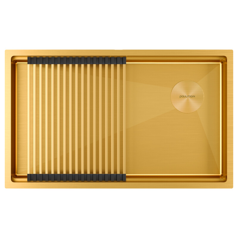 Мойка PAULMARK NEXT-PRO 74 UNI, PM707445-BG, брашированное золото, 740х450мм