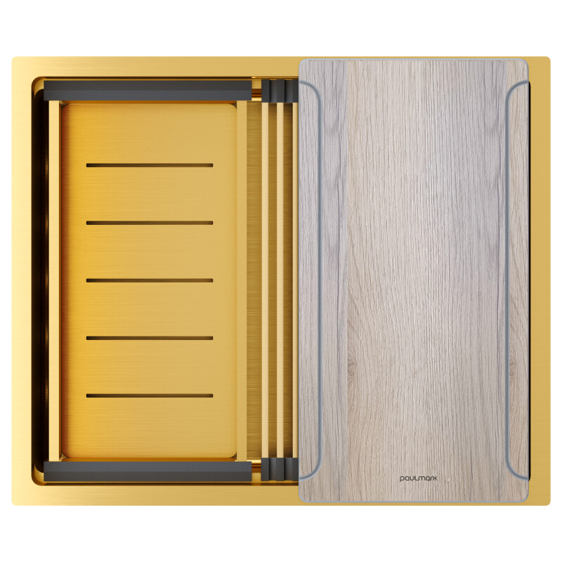 Мойка PAULMARK NEXT-MULTI SINK 54 UNI, PM785445-BG, брашированное золото, 540х450мм