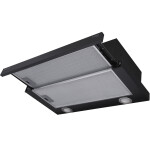 Вытяжка телескопическая кухонная MEFERI SLIDEBOX60BK POWER, 60 см, черная, производительность 850 м3/ч, 2 скорости, низкий уровень шума, режимы отвод и рециркуляция, гарантия 3 года