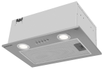 Вытяжка кухонная MEFERI INBOX45IX LIGHT, 45 см, встраиваемая, серая, производительность 650 м3/ч, 3 скорости, низкий уровень шума, режимы отвод и рециркуляция, гарантия 3 года