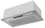 Вытяжка кухонная MEFERI INBOX52IX SENSOR COMFORT, 52 см, встраиваемая, серая, производительность 950 м3/ч, 3 скорости, низкий уровень шума, режимы отвод и рециркуляция, сенсорное управление, пульт дистанционного управления, гарантия 3 года