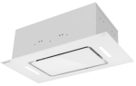 Вытяжка кухонная MEFERI INBOX60WH GLASS COMFORT, 60 см, встраиваемая, белая, стекло, производительность 950 м3/ч, 3 скорости, низкий уровень шума, режимы отвод и рециркуляция, пульт дистанционного управления, гарантия 3 года