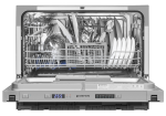 Компактная посудомоечная машина узкая встраиваемая MEFERI MDW4563 COMPACT POWER, 45 см, 6 комплектов посуды, защита от протечек, дозагрузка посуды, отсрочка, таймер